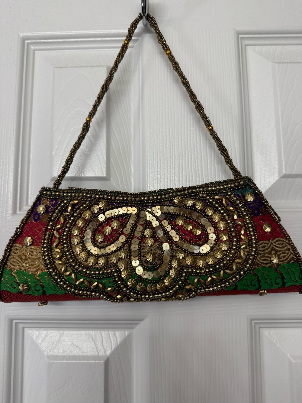 Handmade Embellished Multicolor Beaded Clutch Handbag
